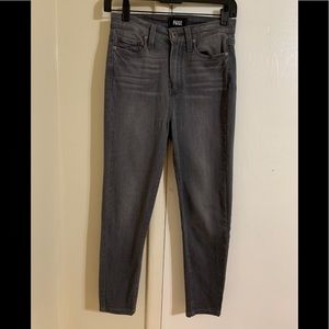 Gray skinny jeans by Paige. Soft and flattering